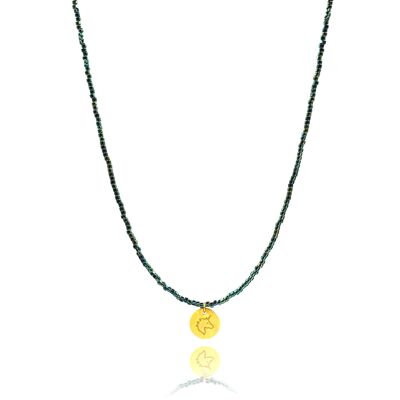 Blue Golden Fly 'Unicorn’ Charm Necklace