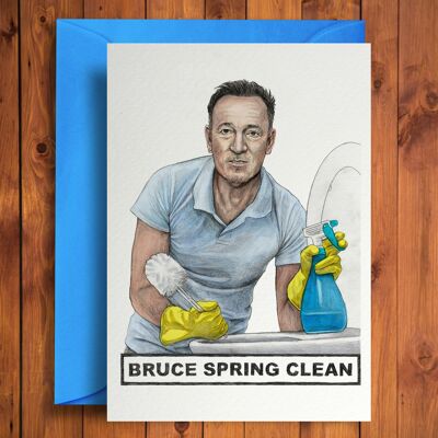 Bruce Spring Clean - Funny Birthday Card