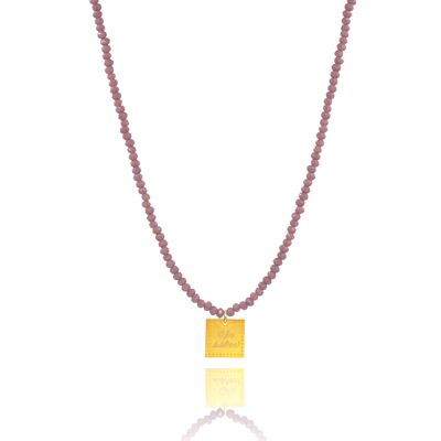 It's all wrong! Όλα λάθος!' Lilac Crystal Necklace
