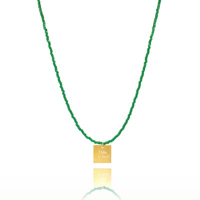It's all wrong! Όλα λάθος!' Forest Green Miyuki Necklace