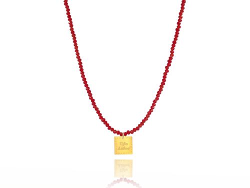 It's all wrong! Όλα λάθος!' Red fire Crystal Necklace
