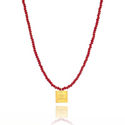 It's all wrong! Όλα λάθος!' Red fire Crystal Necklace