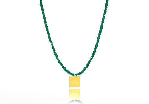 It's all wrong! Όλα λάθος!' Green Emerald Crystal Necklace