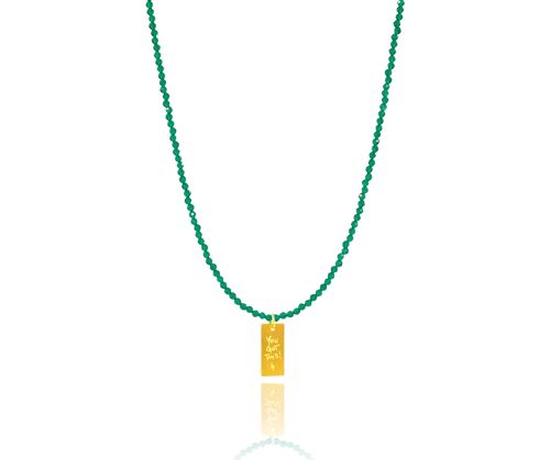 Green Agate 'You got this' Necklace