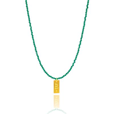 Green Agate 'You got this' Necklace