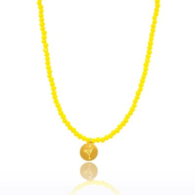 'Cocktail'-Halskette aus gelbem Kristall