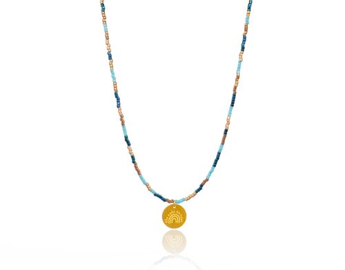 Multi Miyuki 'Rainbow' Necklace - Blue