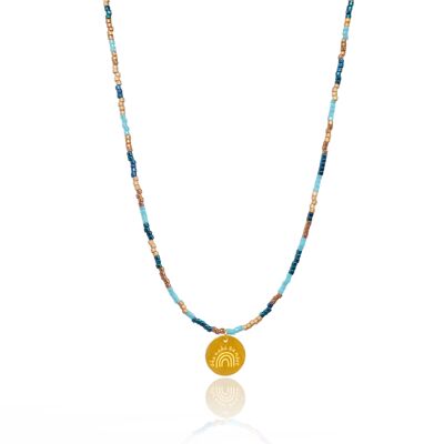 Multi Miyuki 'Rainbow' Necklace - Blue