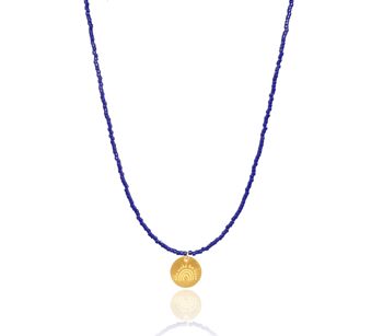 Collier Miyuki 'Rainbow' Bleu Marine