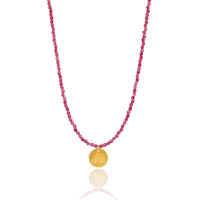 Agate Ruby 'Rainbow' Necklace