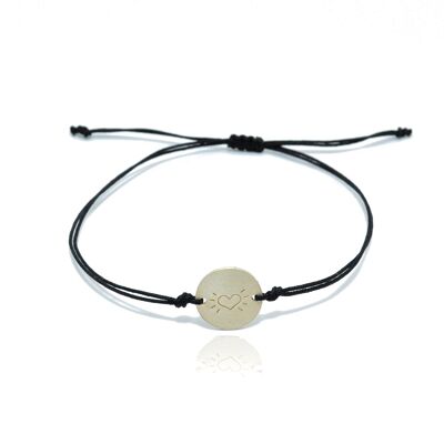 Schwarz-silbernes 'Little Heart'-Armband