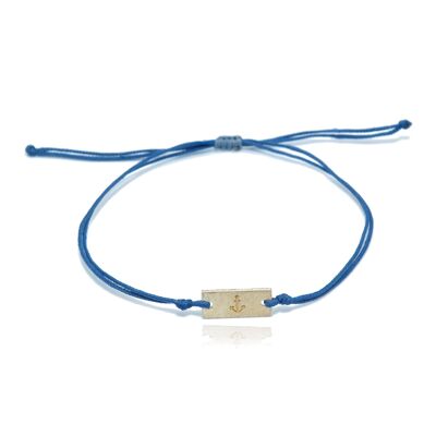Bracelet 'Ancre' Argent Bleu