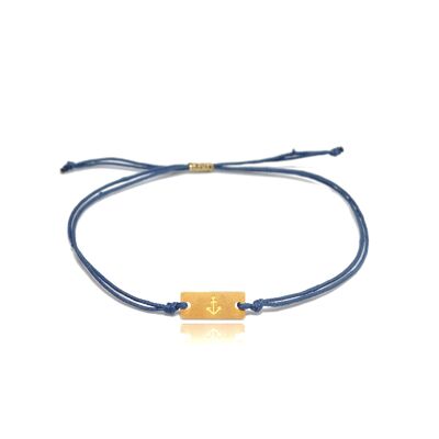 Pulsera 'Ancla' Chapada en Oro Azul