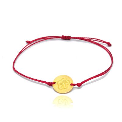 Rotes Armband 'Japanische Blume'