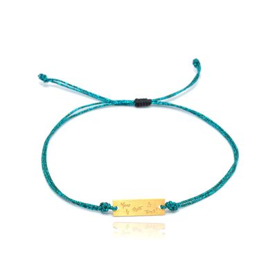 Bracciale "You got this" in metallo verde acqua