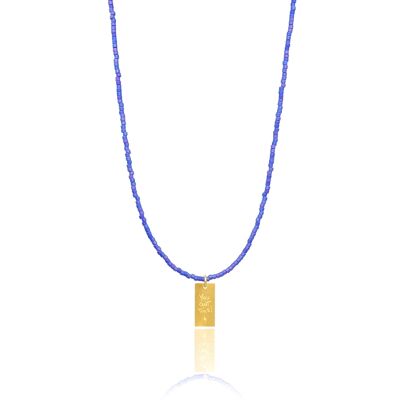 Collier 'You Got This' en cristal bleu