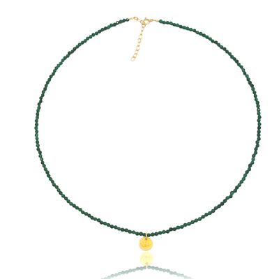 Dark Green Agate 'Lucky Eye' Necklace