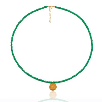 Grüne Kristall-'Regenbogen'-Halskette