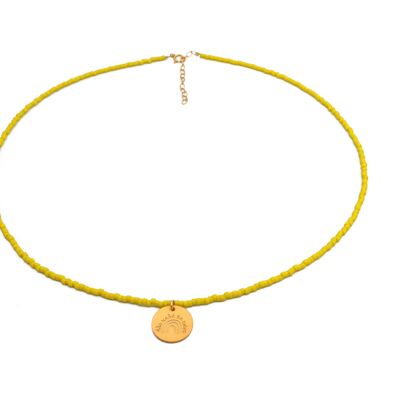 Miyuki Rainbow 'Ola kala tha pane' Necklace - Yellow