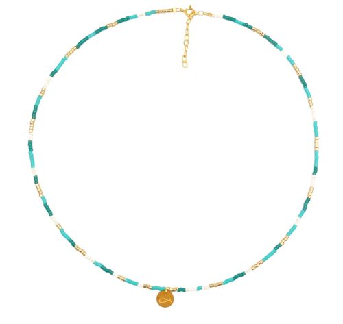 Multi Light Blue Miyuki 'Little Fish' Necklace