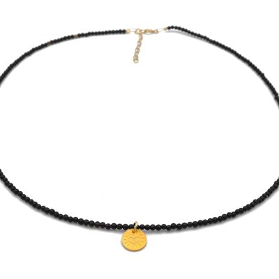 Collier 'Petit Coeur' Onyx Noir