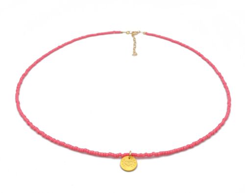 Miyuki 'Little Heart' Necklace - Pink