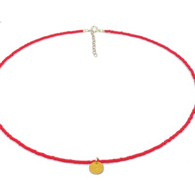 Collier Miyuki 'Lucky Eye' - Rouge