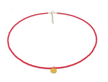 Collier Miyuki 'Lucky Eye' - Rouge