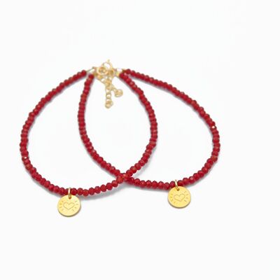 Armband „Kleines Herz“ aus rotem Feuerkristall