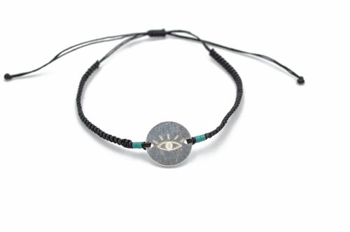 Black silver 'Lucky eye' bracelet