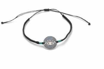 Bracelet 'Lucky eye' en argent noir