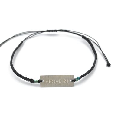 Black silver 'Hero'21' bracelet