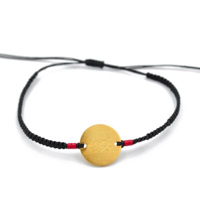 Pulsera 'Corazón' Chapada en Oro Negro