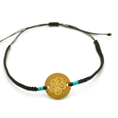 Pulsera 'flor' de oro negro