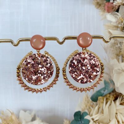 “Little Pretty” Earrings – Copper Glitter