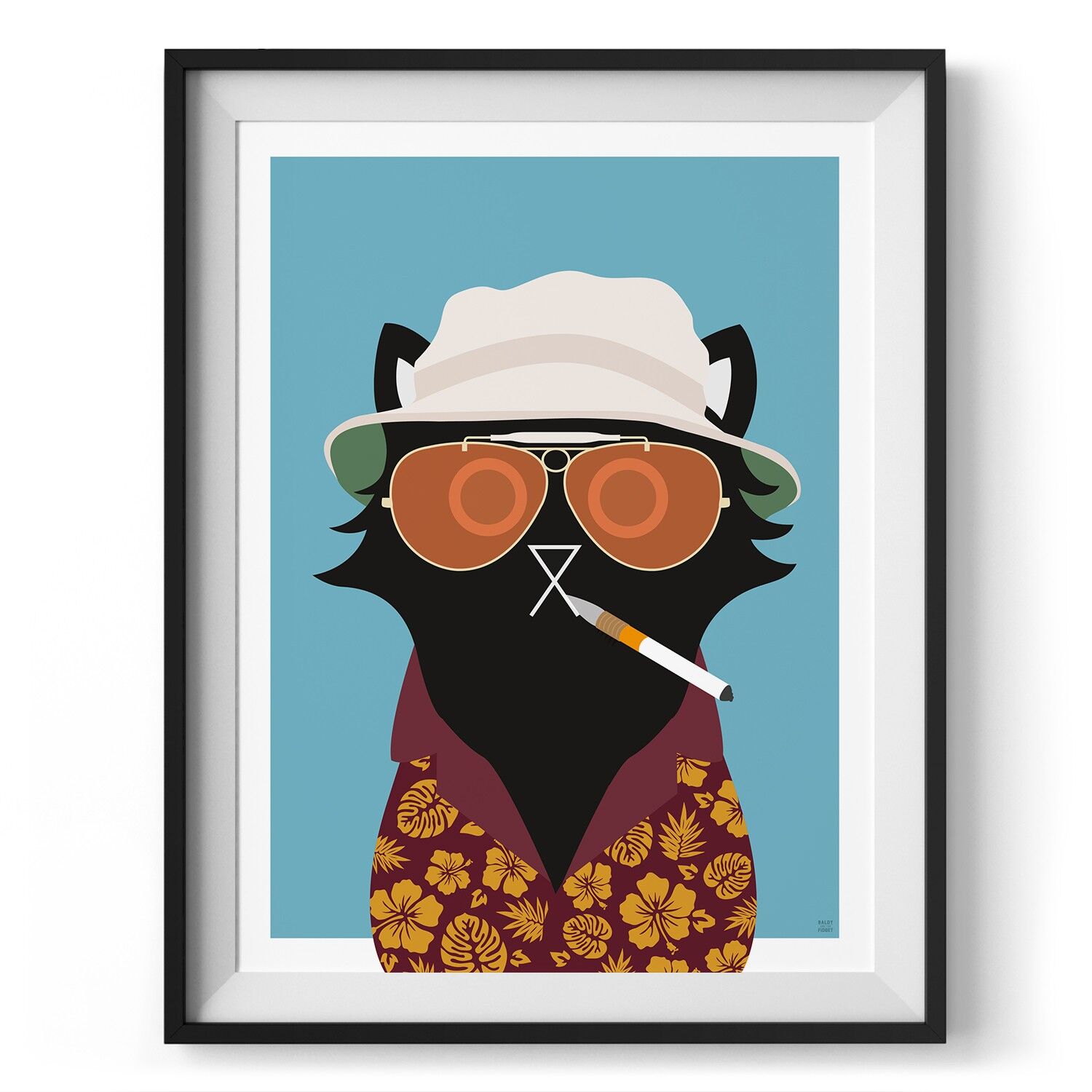 Hunter S. Cat Wall Art Print A4 and A3
