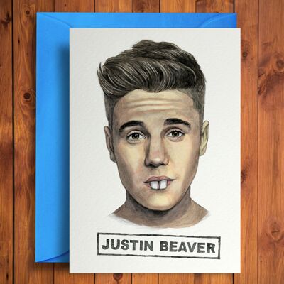 Justin Beaver - Divertente biglietto di auguri di compleanno