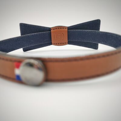 Reversible Camel leather bow tie