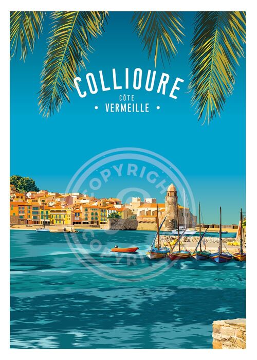 Affiche de la ville de collioure - 30x40 cm