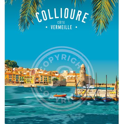 Affiche de la ville de collioure - 30x40 cm