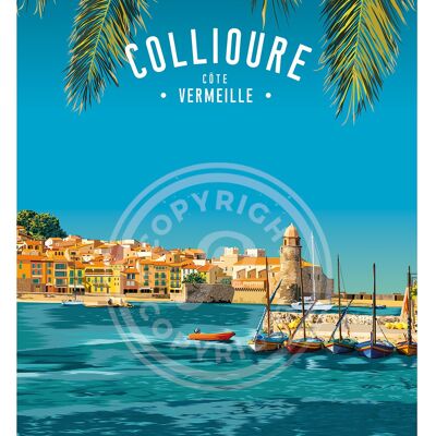 POSTER DELLA CITTÀ DI COLLIOURE - 50X70 CM