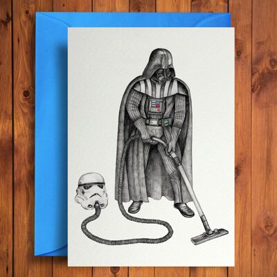 Vader Hoovering - Funny Birthday Card
