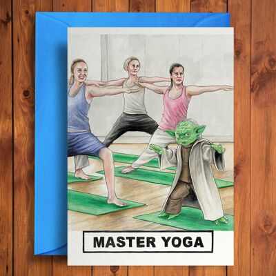 Maestro Yoga - Divertente biglietto di auguri di compleanno
