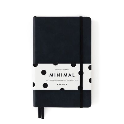 Notebook mit Gummi. Schwarz. Streifen