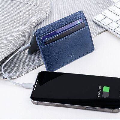 💰 Card holder & Charger - Iné recycled leather - The navy blue wallet 💰