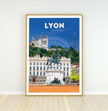 Affiche de lyon - place bellecour - 50x70 cm 2