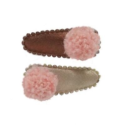 Baby hair clip DUO pompom rest/sand