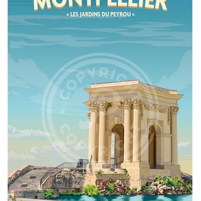 Affiche de montpellier - le peyrou - 30x40 cm