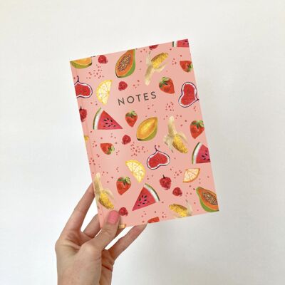 Notizbuch mit Früchten, A5, liniert