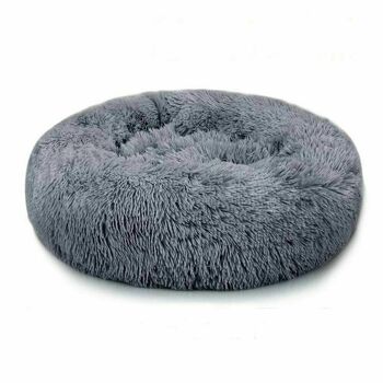 LIT POUR CHIEN DONUT GRIS FONCÉ LARGE 70 CM LIT POUR CHAT MOELLEUX ET CHAUD 2